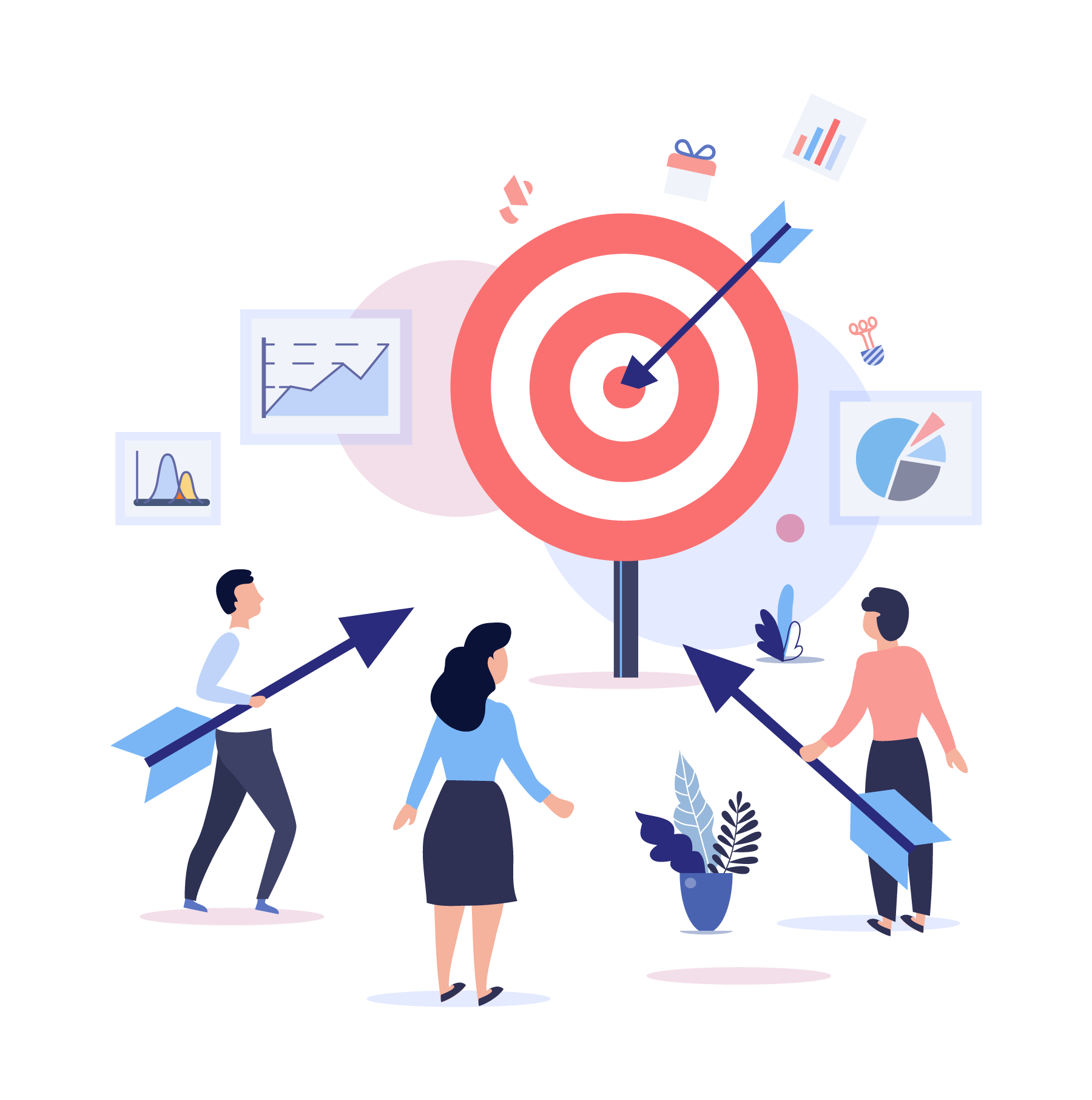 Ilustração Estruture metas e objetivos para você gestor e para a sua equipe de Call Center